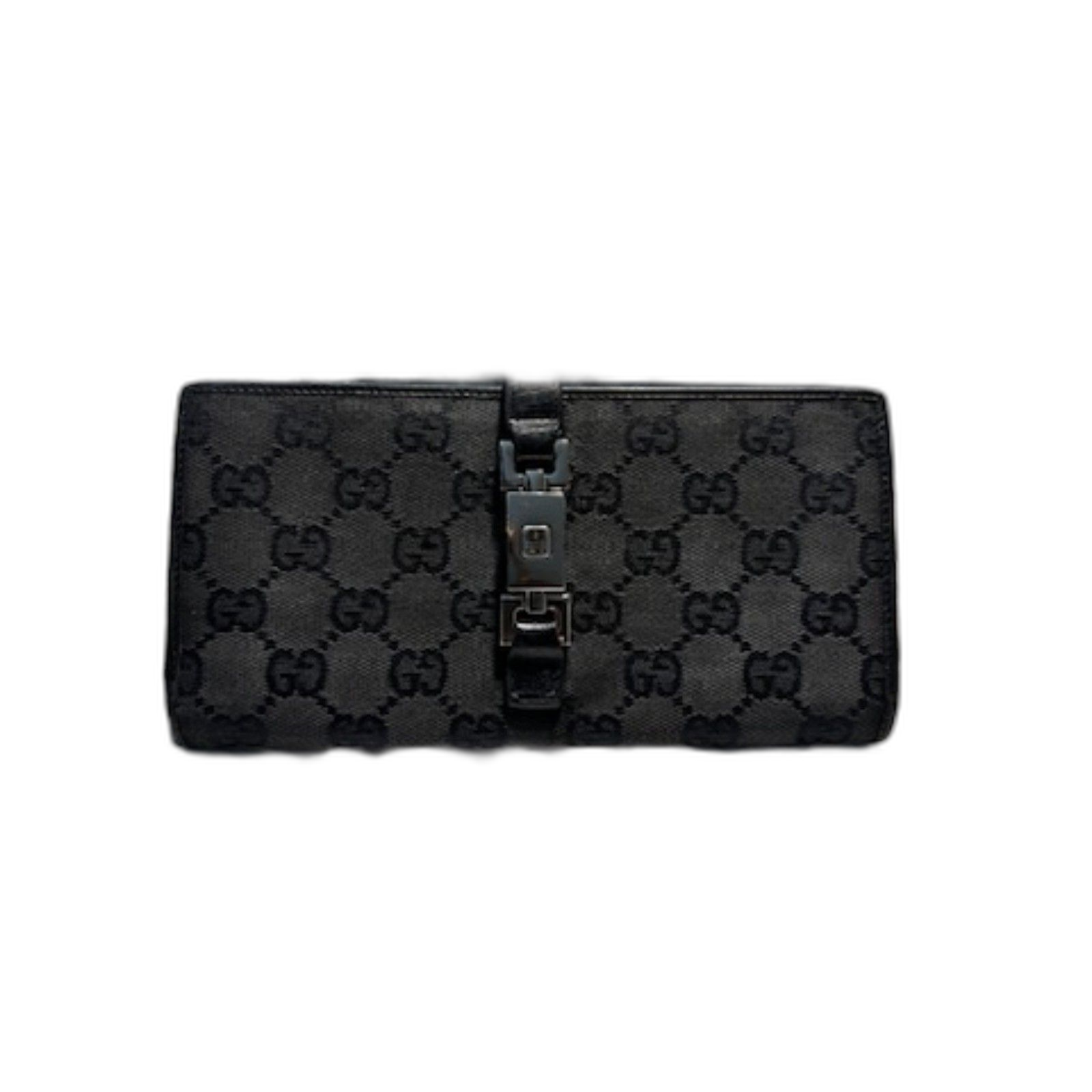 Euc Gucci Jackie Signature Gg Continental Wallet In Black